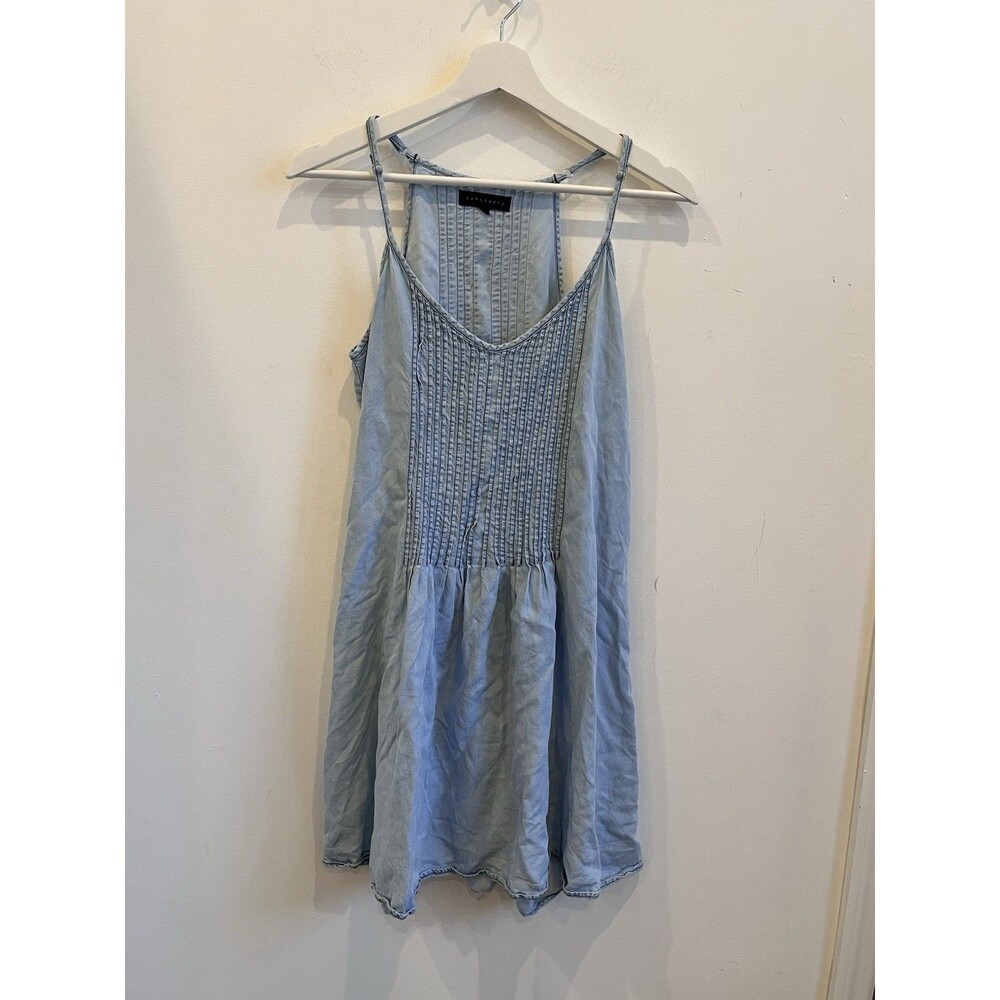 Sanctuary Spring Fling Dress Sz Small Babydoll Chambray Pintuck